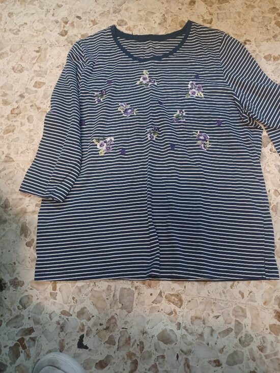 Allison Daley Tops - Allison Daley Women's Long Sleeve Pullover Top XL Blue & White Stripes